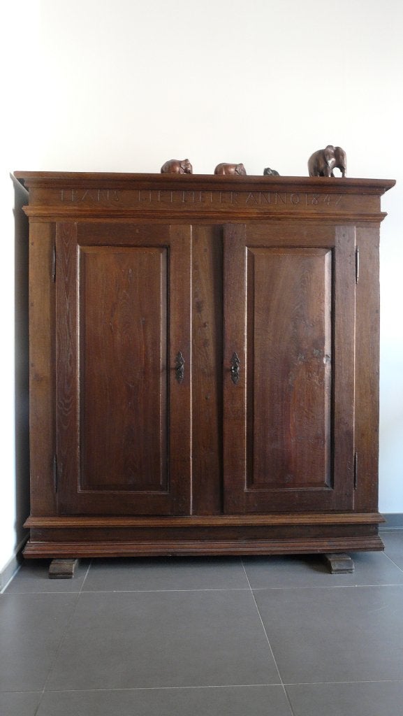Vernacular 2-doors oak cabinet - Rheinland-Westfalen - 1847, Enlèvement