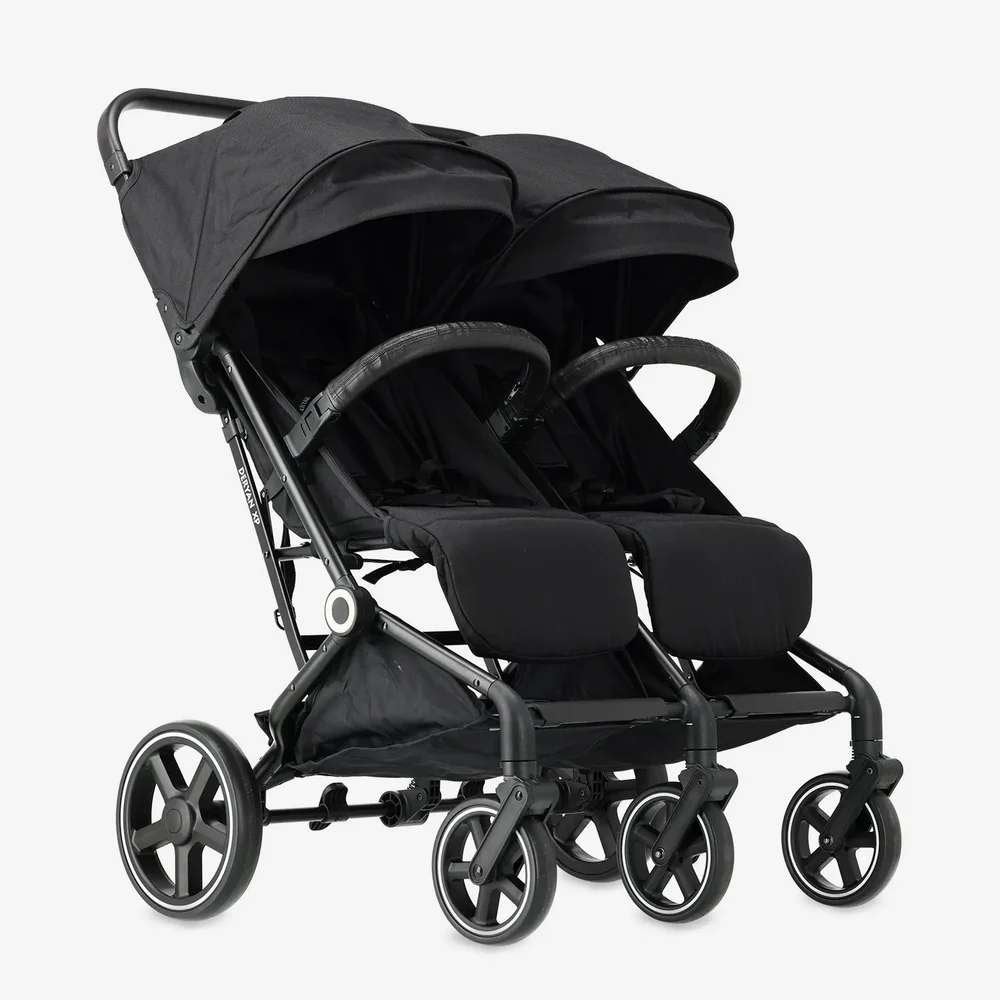 DERYAN XP Twin Buggy – Compacte Duo Buggy - Zwart, Enfants & Bébés, Enlèvement ou Envoi, Comme neuf, Autres marques, Protection de pluie