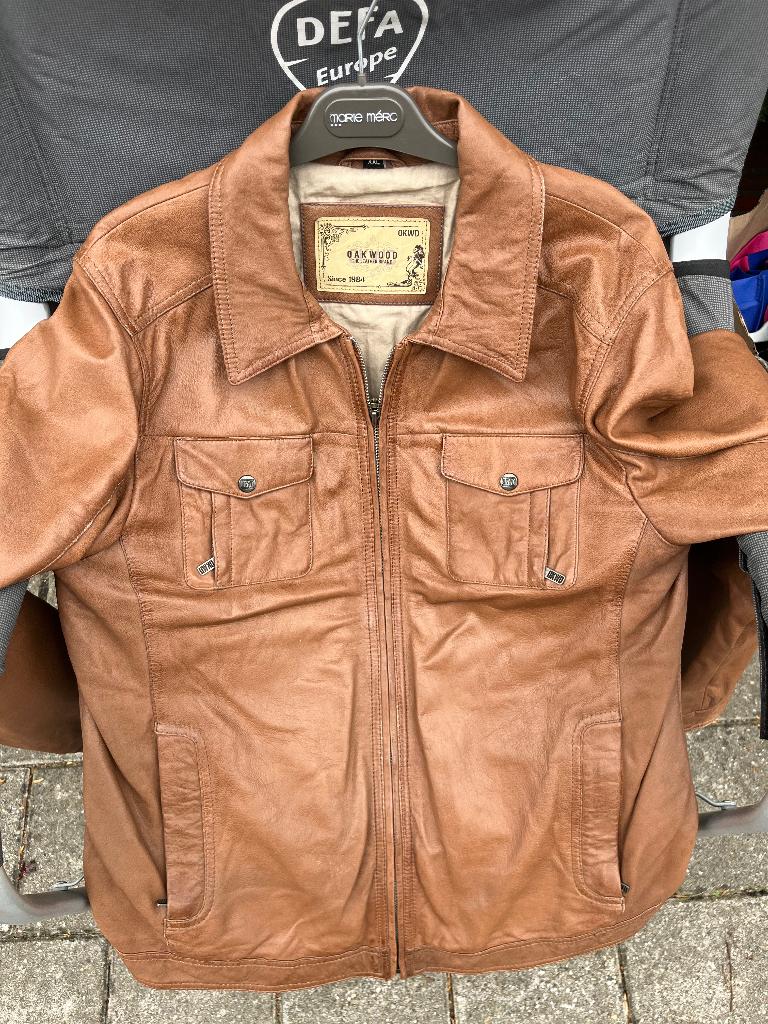 Leren jas Oakwood, Ophalen of Verzenden, Gedragen, Bruin, Oakwood