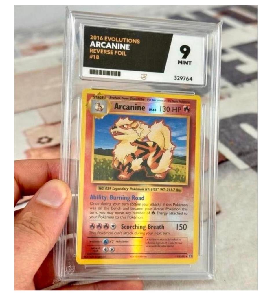 Pokemon 2016 ARCANINE reverse holo #18 18/108 grade 9 menthe, Enlèvement ou Envoi, Comme neuf, Cartes en vrac, Foil