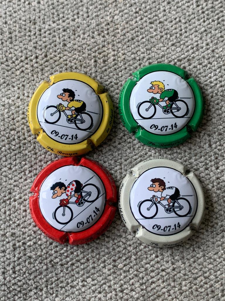 4 champagne capsules Philippe rouyer “Tour de France 2024 “, Verzamelen, Ophalen of Verzenden
