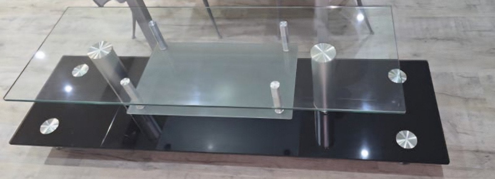 TABLE POUR TÉLÉVISION EFFIC EN VERRE, Maison & Meubles, Enlèvement, Verre