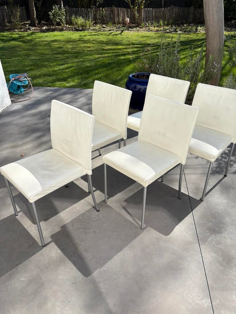 Walter Knoll Jason-Lite stoelen, Huis en Inrichting, Ophalen, Gebruikt, Wit, Leer