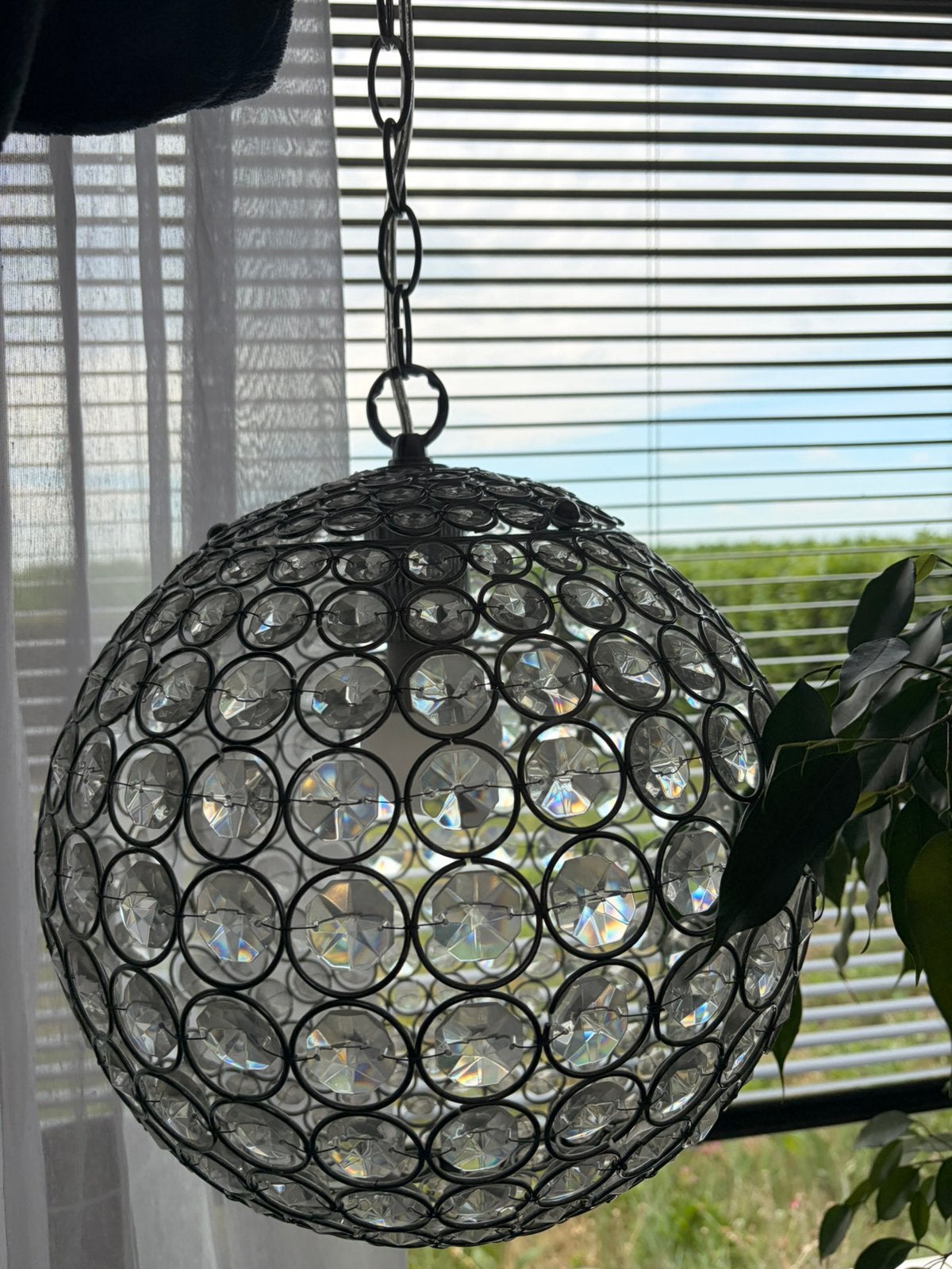 Lampe suspendue Intergamma Crystal chrome avec cristaux E27, Enlèvement ou Envoi, Comme neuf