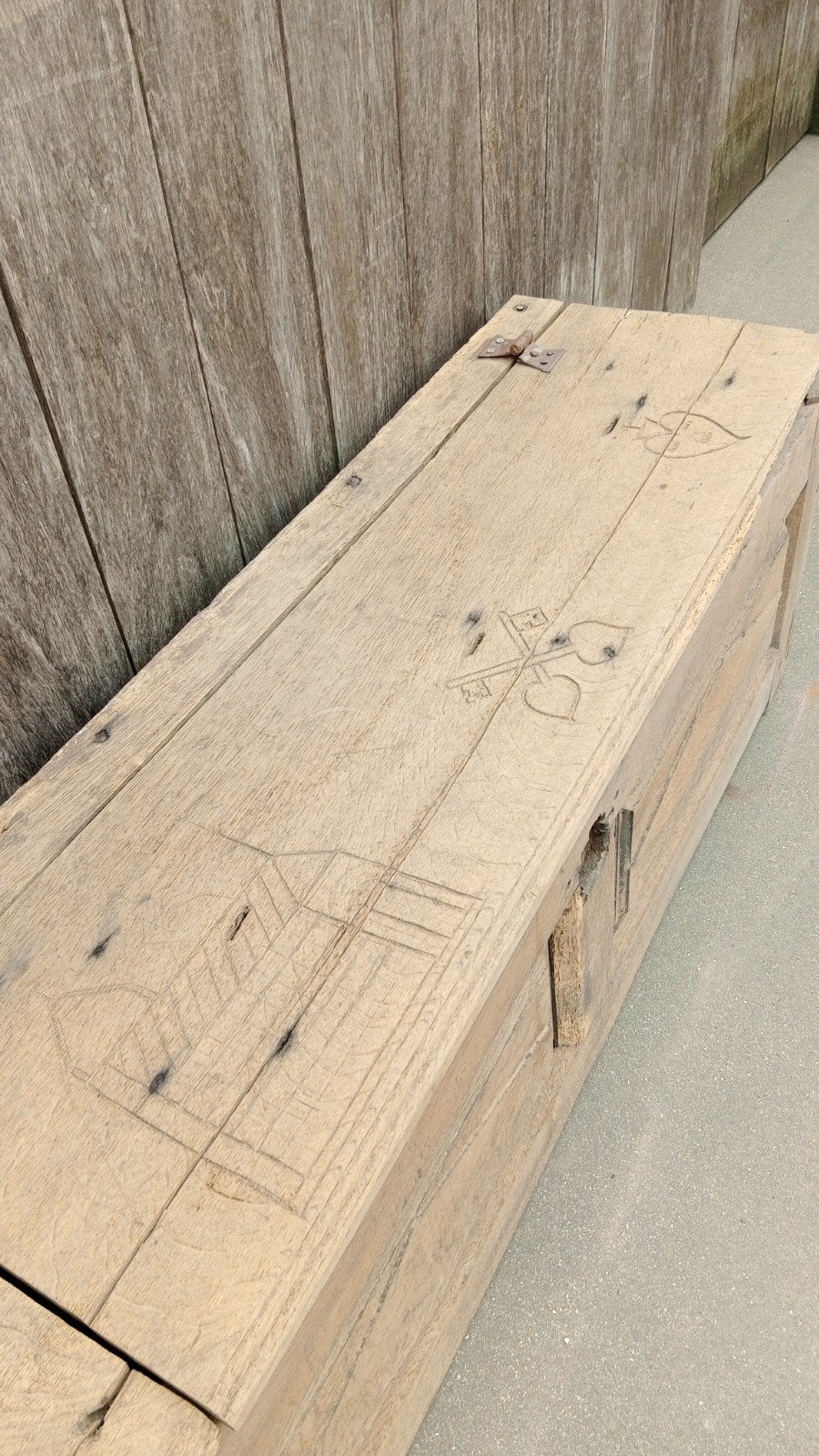 Antieke kist. Zitbank eik, Huis en Inrichting, Woonaccessoires | Kisten, Ophalen, ., ., .