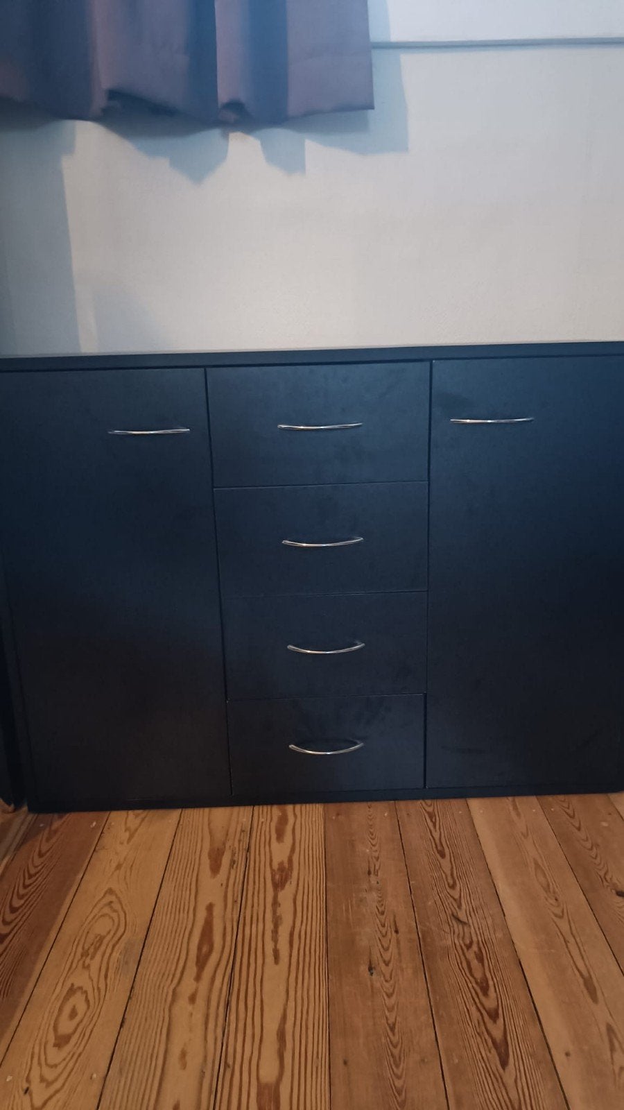 Commode vidaXL noire avec 4 tiroirs et portes, Enlèvement, Comme neuf