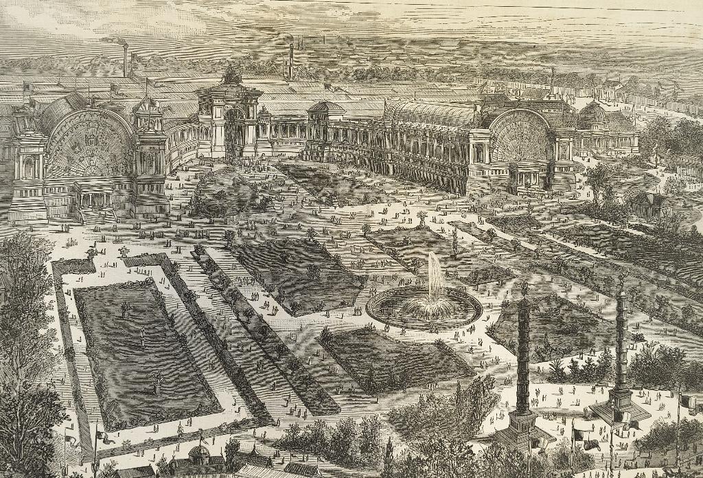 Parc du Cinquantenaire (Parc du Cinquantenaire) - 1880, Antiquités & Art, Art | Eaux-fortes & Gravures, Gravure, Enlèvement ou Envoi