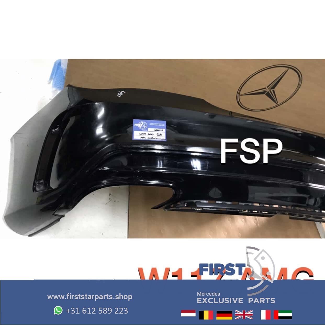 W117 CLA AMG ACHTERBUMPER ZWART COMPLEET Mercedes 2013-2018, -, -, Achter, Bumper