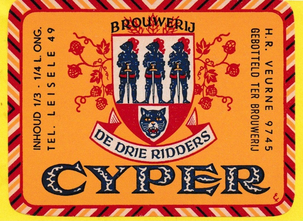 Etiquette Brouwerij De Drie Ridders Cyper, Collections, Envoi