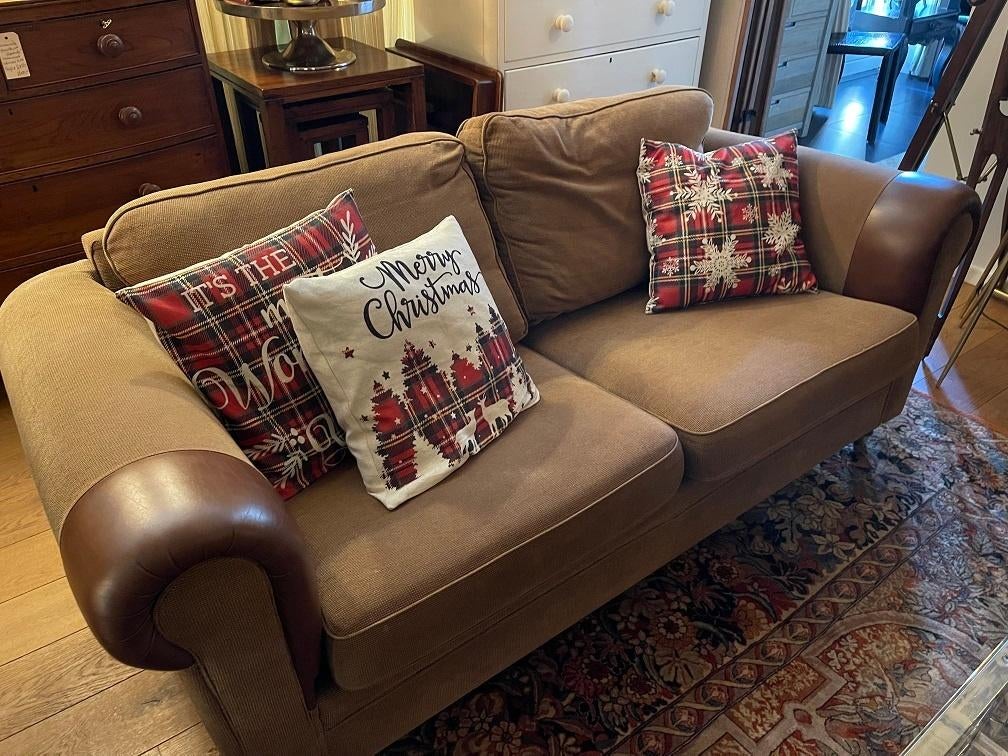 2x DURE Stoffen BANKSTEL 2,5 zits BANKEN ZETELS, Ophalen, Gebruikt, Bruin