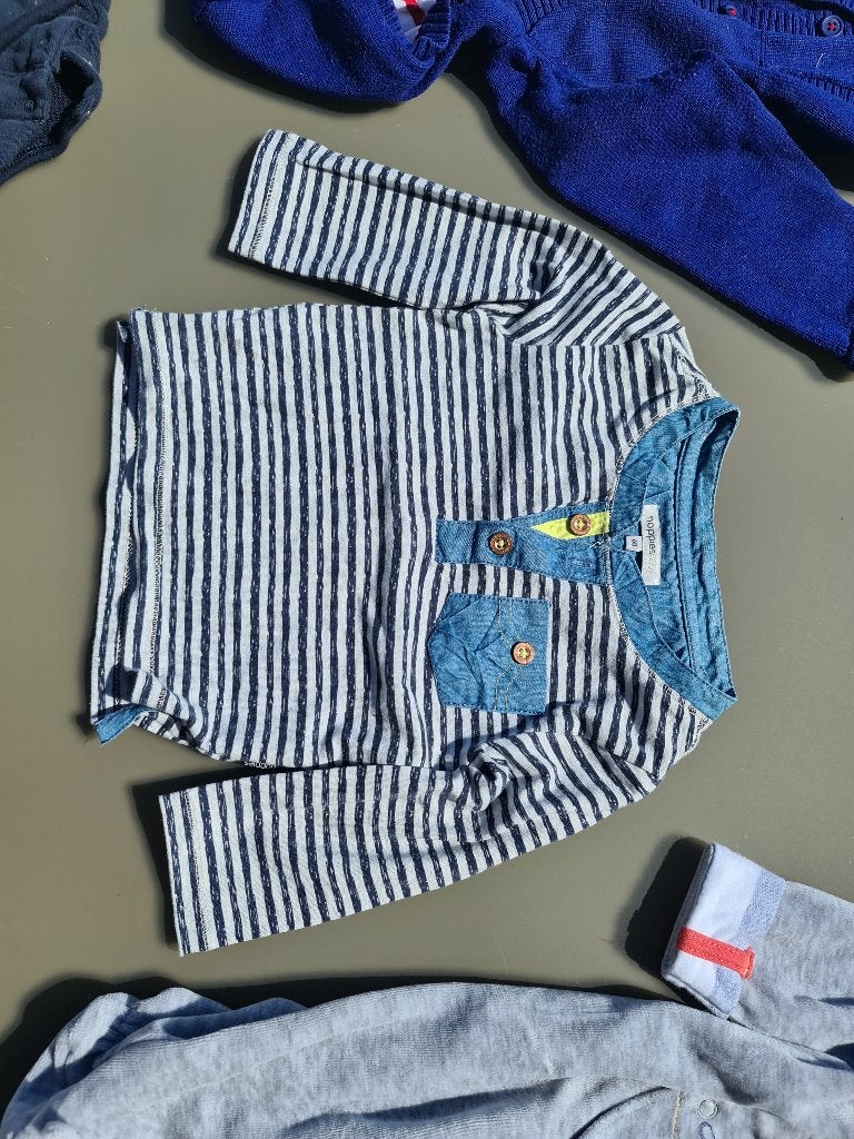 marine polo, pull, trui Noppies 68cm, Kinderen en Baby's, Babykleding | Maat 68, Ophalen, Zo goed als nieuw