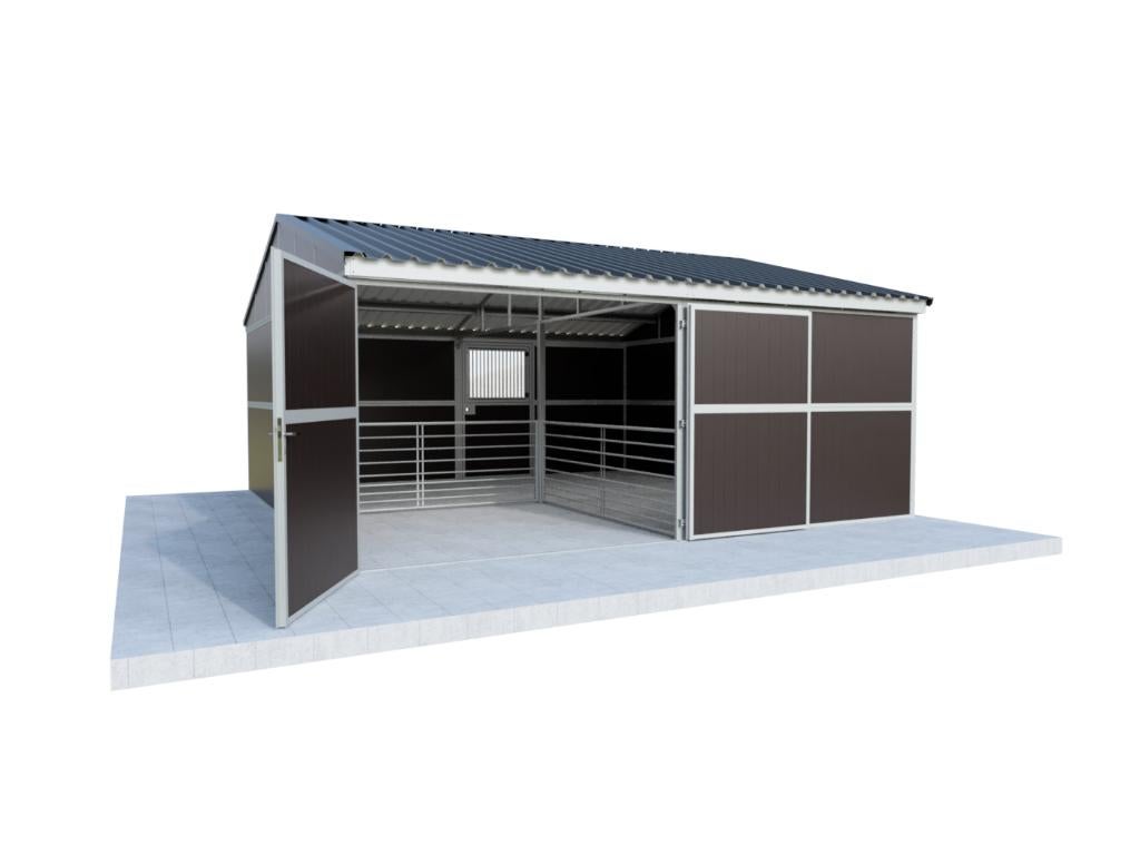 Compacte kleinveestal met zadeldak, Weidegang