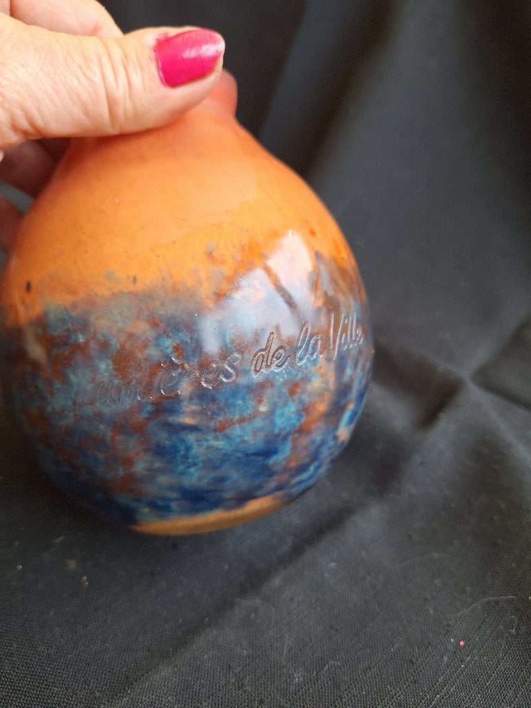 ANCIEN PETIT VASE OU PIED DE LAMPE  PATE DE VERRE, Enlèvement ou Envoi