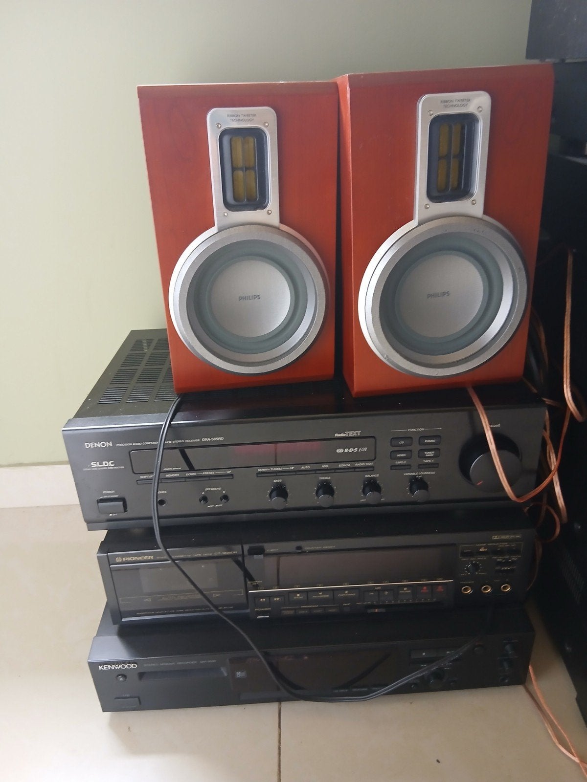 Complete & Goed Werkende Hifi-Set (Denon, Philips Ribbon, Pi, Audio, Tv en Foto, Ophalen, Cassettedeck, Denon