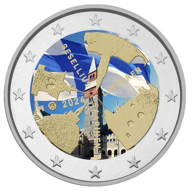 2 euro Finland 2024 Geselius-Lindgren-Saarinen gekleurd, Ophalen of Verzenden, Finland, 2 euro