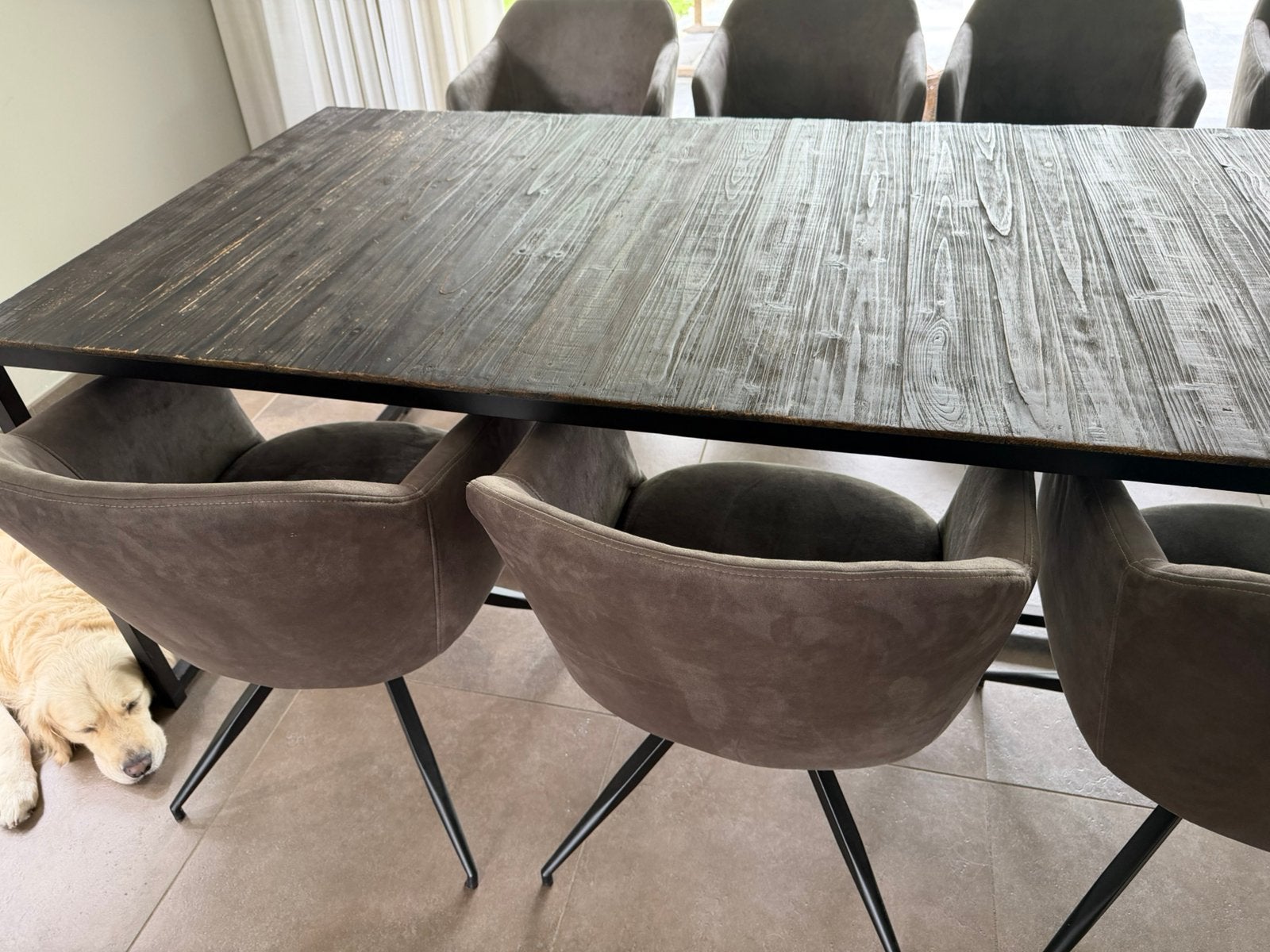 Tafel met 10 stoelen, Huis en Inrichting, Ophalen, Zo goed als nieuw