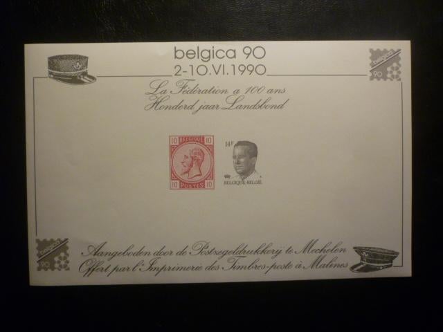Belgique 1990 Feuillet-souvenir « Belgica 90", Envoi