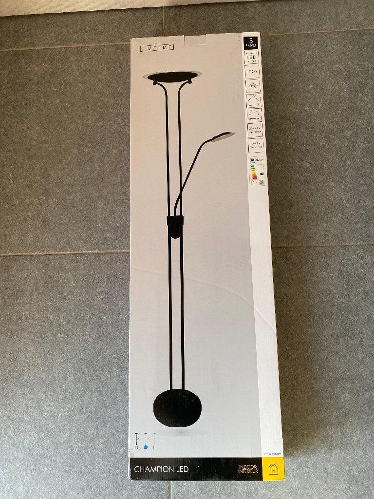 Lampadaire sur pied LED Lucide Champion - Noir, Maison & Meubles, Enlèvement, Neuf, Métal, 150 à 200 cm