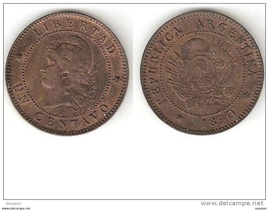 argentina 1 centavo 1890 km 32 xf+, Timbres & Monnaies, Monnaies | Amérique, Envoi, Amérique du Sud, Monnaie en vrac