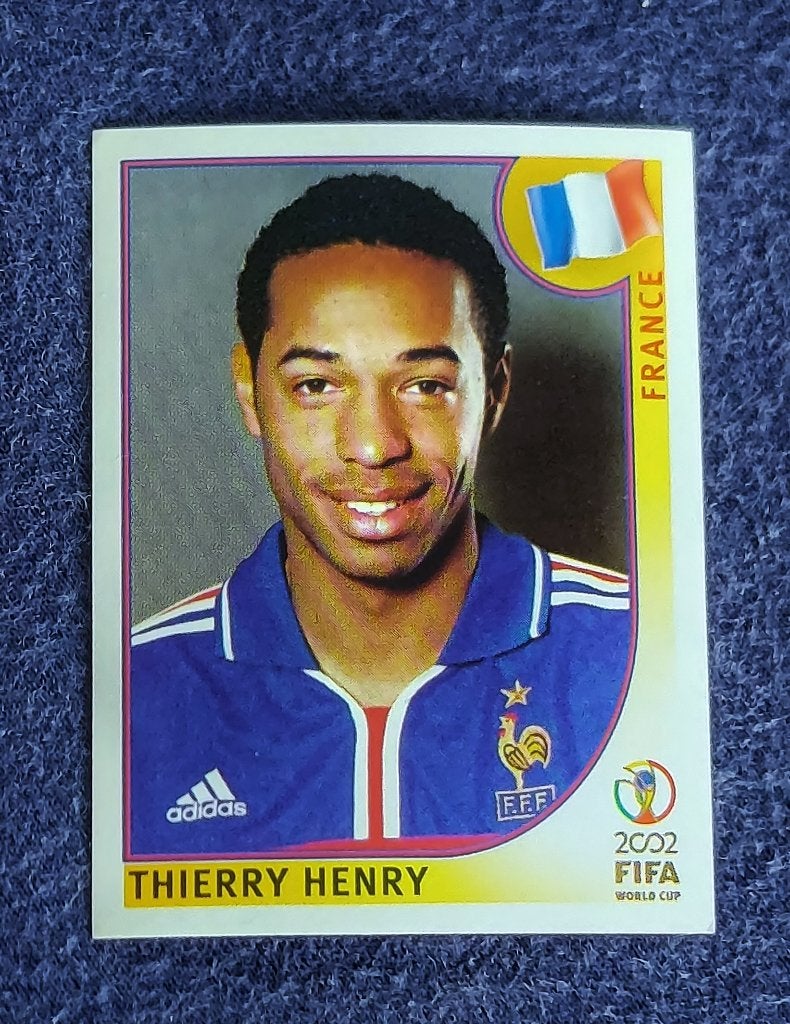 Panini sticker card voetbal ' WK 2002 - Thierry Henry ', Enlèvement ou Envoi, Neuf, Autocollant