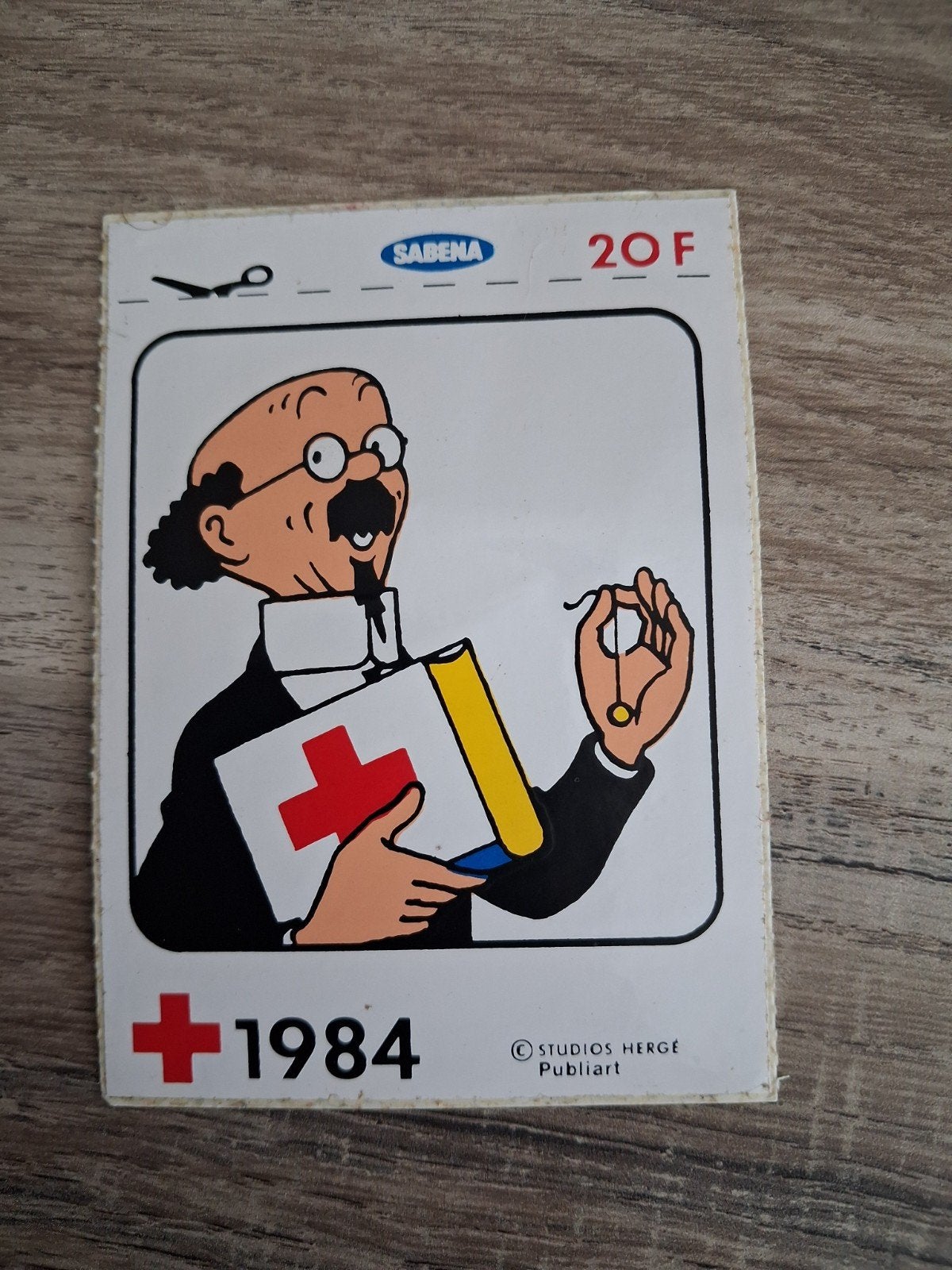 Orginele Sabena Sticker Kuifje 1984., Verzamelen, Ophalen, Nieuw