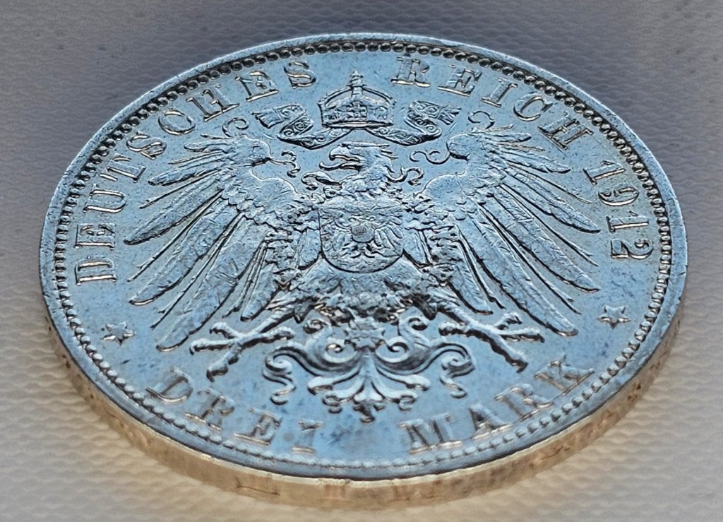 3 Mark 1912 Wilhelm II, Ophalen of Verzenden, Duitsland, Losse munt, Zilver