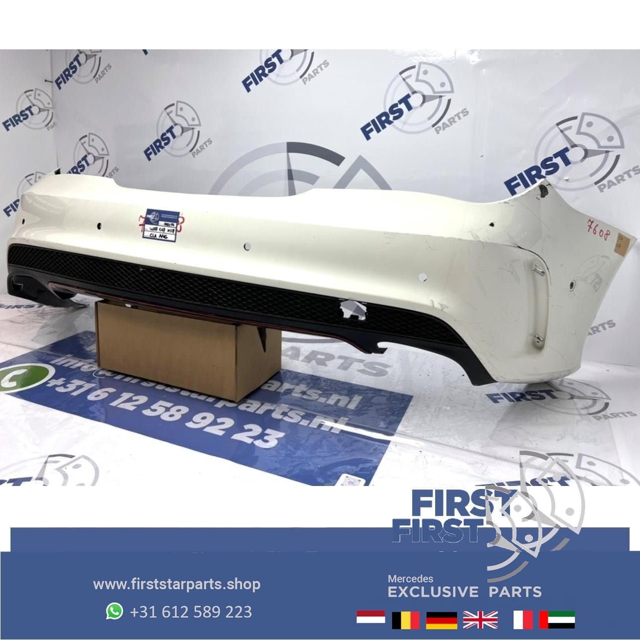 W117 CLA AMG ACHTERBUMPER WIT Mercedes C117 X117 2013-2018 O, Gebruikt, -, Voor, Ophalen of Verzenden