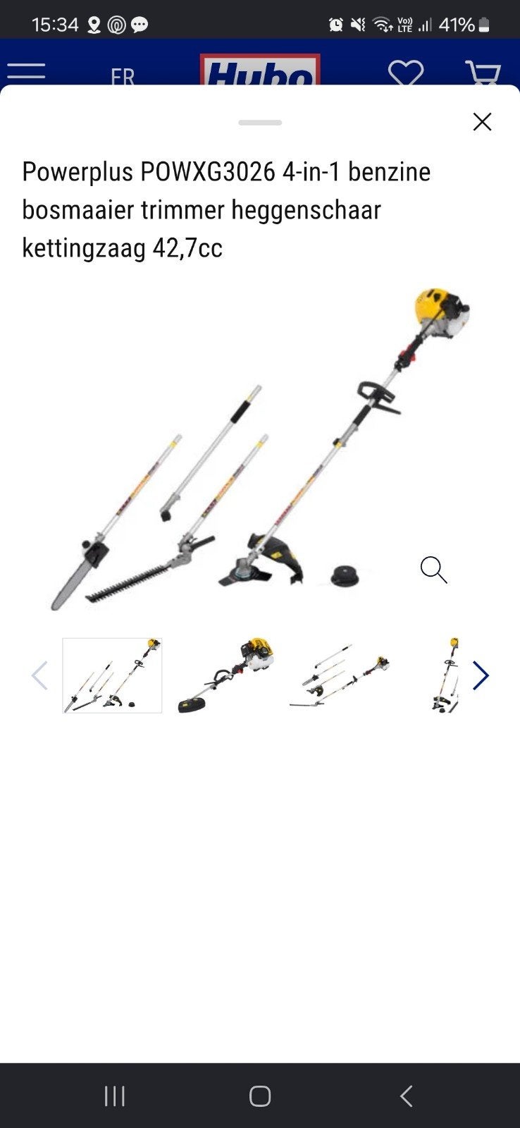 bosmaaier + tools, Tuin en Terras, Bosmaaiers, Ophalen, Benzine, Zo goed als nieuw, Powerplus