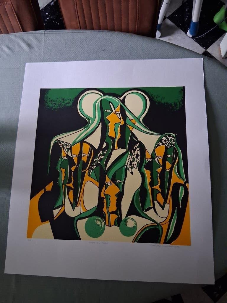 zeefdruk genummerd en gesigneerd door de kunstenares, Genummerd, Ophalen of Verzenden, Zeefdruk