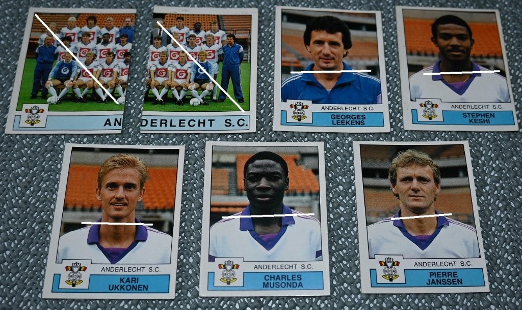 Panini Football 88 / RSC Anderlecht / 7 Spelers, Verzamelen, Verzenden, Nieuw, Poster, Plaatje of Sticker