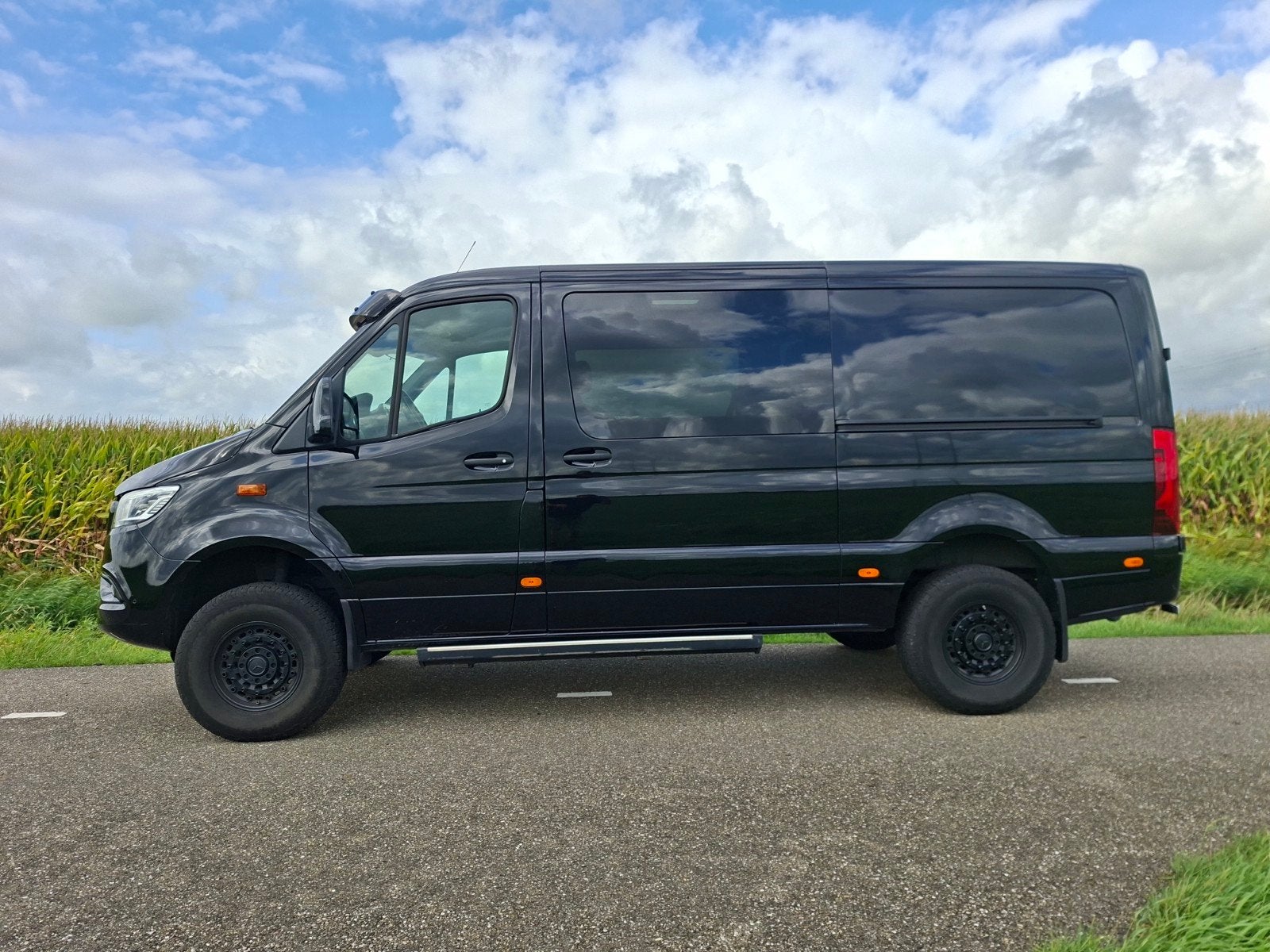 Mercedes Sprinter 4x4 319cdi 190pk V6, Auto's, Automaat, Stof, 3500 cc, Zwart