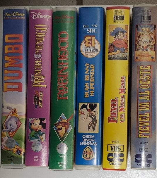 Lot de 6 cassettes VHS de films pour enfant en ESPAGNOL, Programme ou film pour enfants, Enlèvement, Utilisé, Espagnol