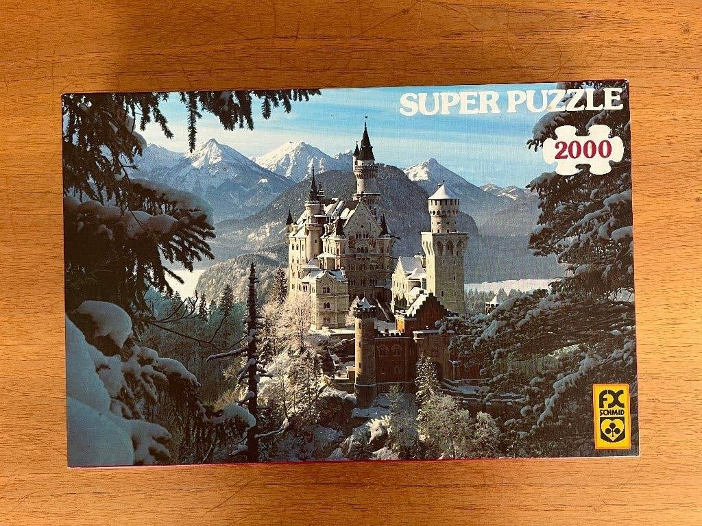 puzzel 2000 pc winterwonderland Neuschwanstein, Hobby en Vrije tijd, Denksport en Puzzels, Ophalen of Verzenden, Meer dan 1500 stukjes