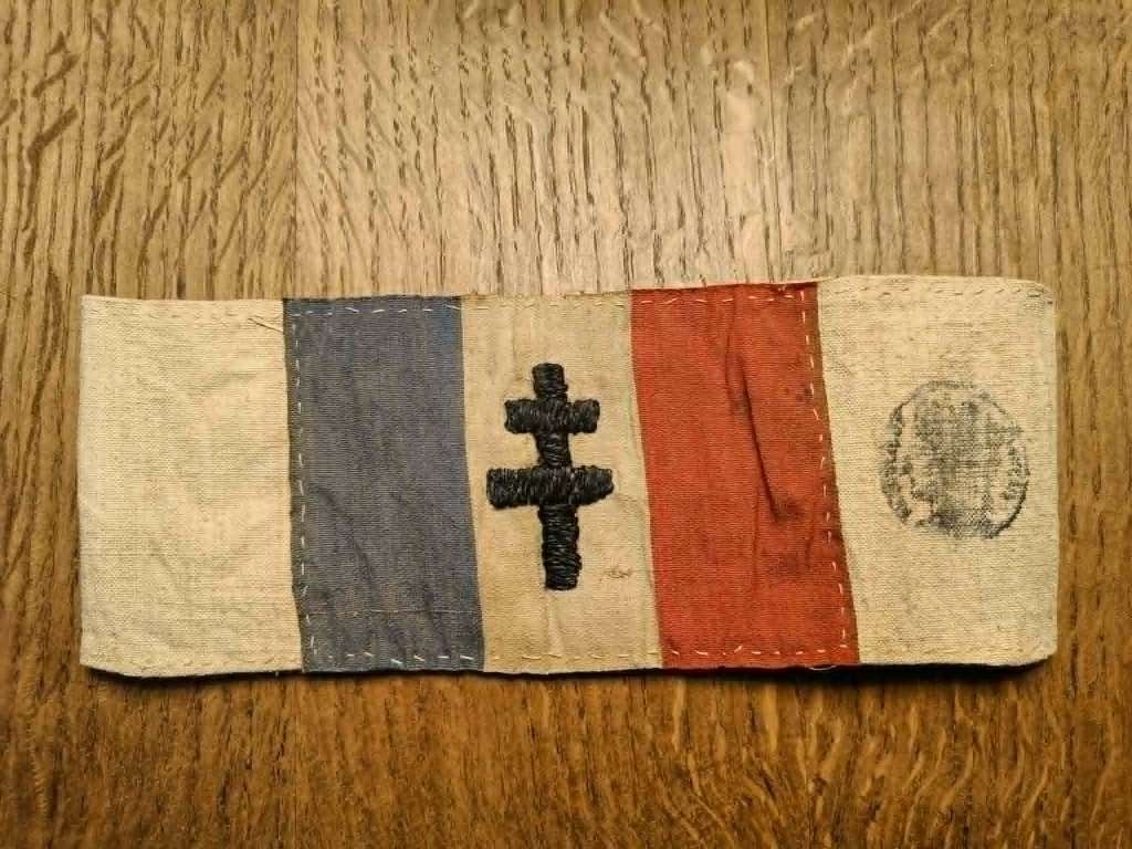 BRASSARD FRANÇAIS FFI, Collections, Objets militaires | Général, Envoi, Autres, Emblème ou Badge