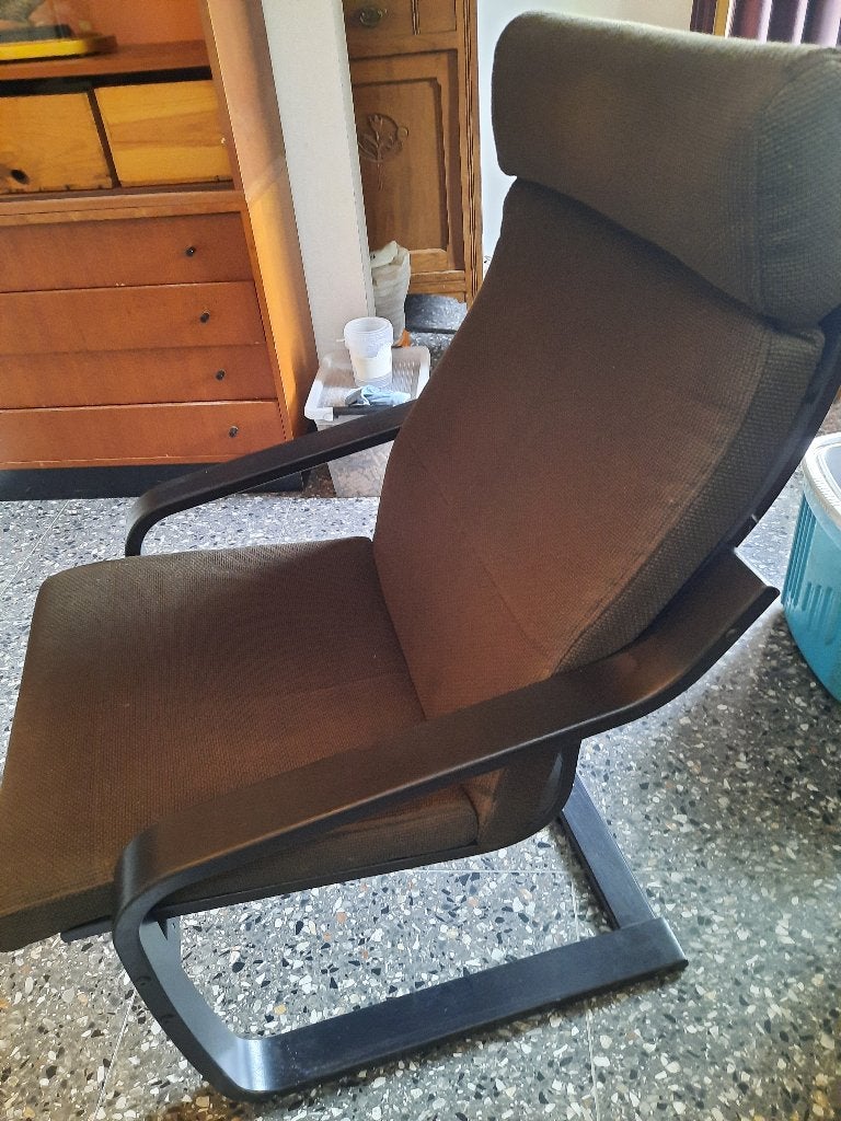 Fauteuil Ikea POANG bruin, Enlèvement, Utilisé, Bois, 50 à 75 cm