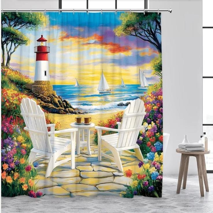 Rideaux de douche Summer Beach Views (180 x 200 cm), Enlèvement ou Envoi, Neuf