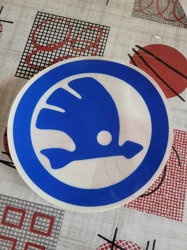 Vintage SKODA blauwe stickersticker 20 cm NIEUW origineel, Verzamelen, Ophalen, Nieuw, Auto of Motor