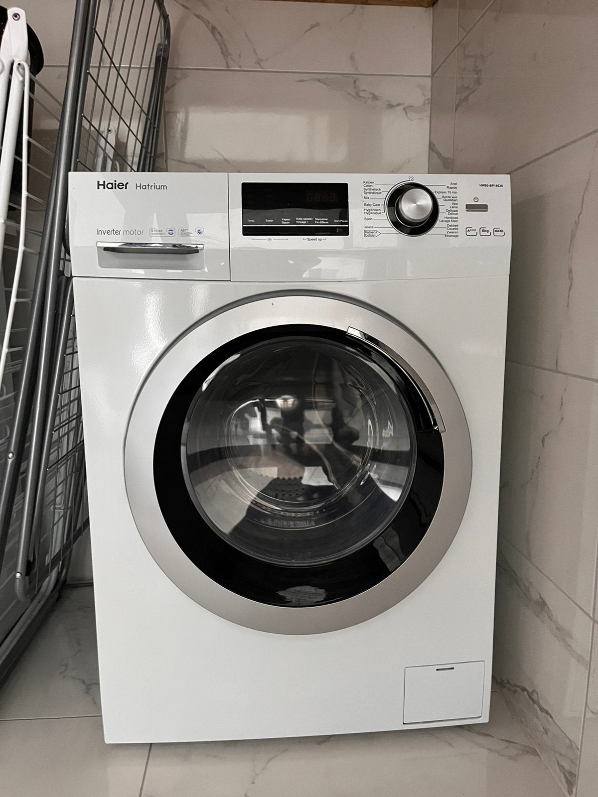 Machine à laver Haier 8 kg — A+++ — Moteur inverseur, Electroménager, Enlèvement
