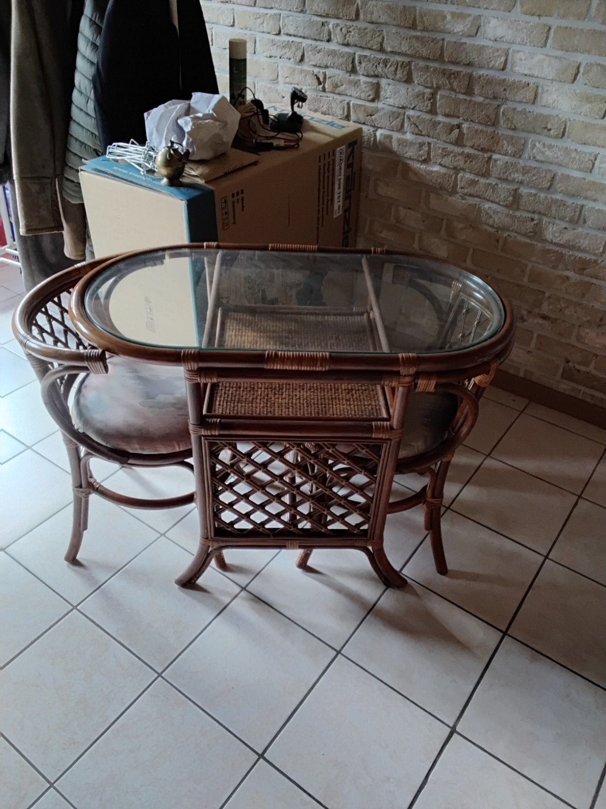 table et chaises en rotin, Jardin & Terrasse, Enlèvement