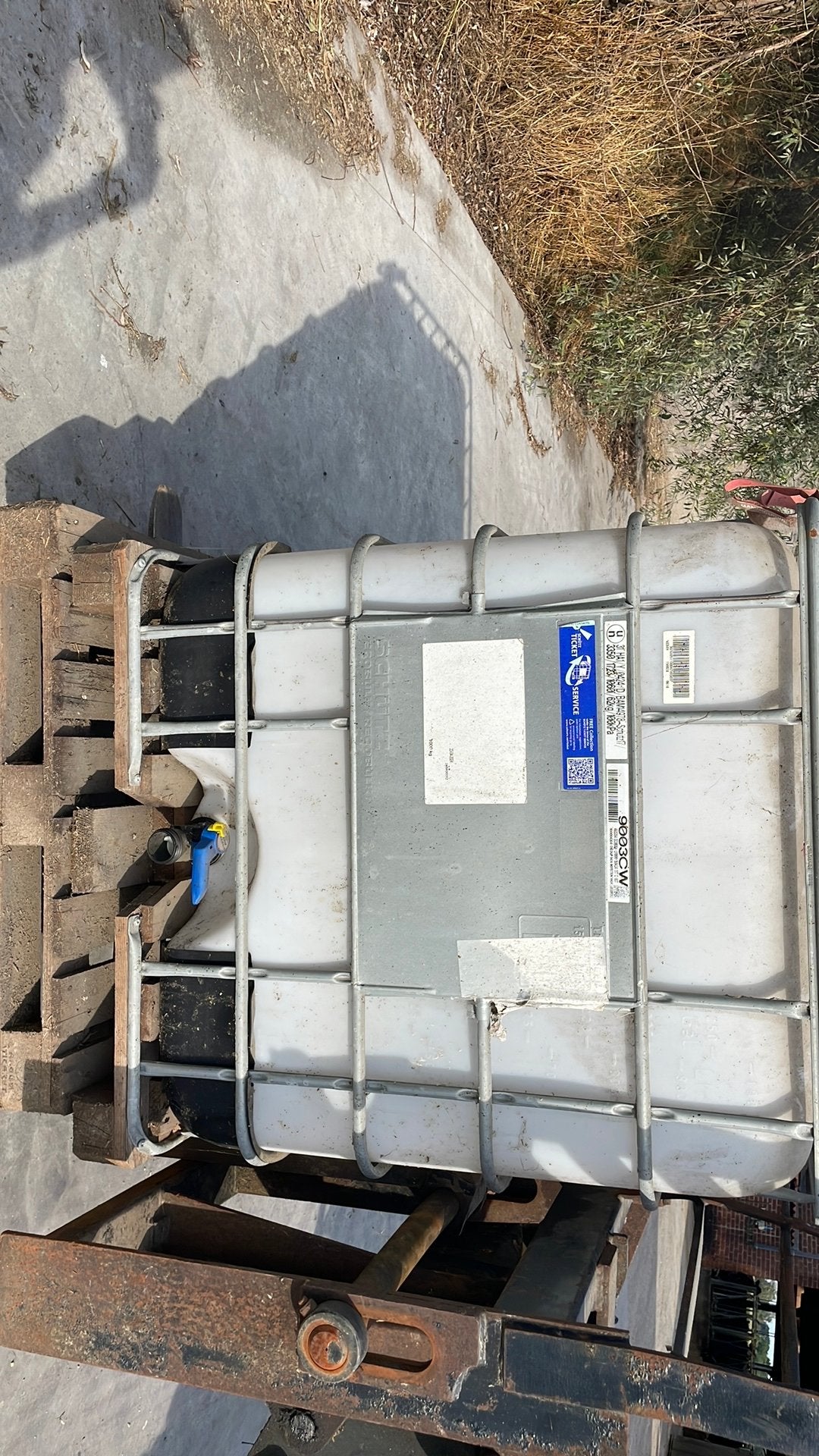 Watervat 1000 l, Ophalen