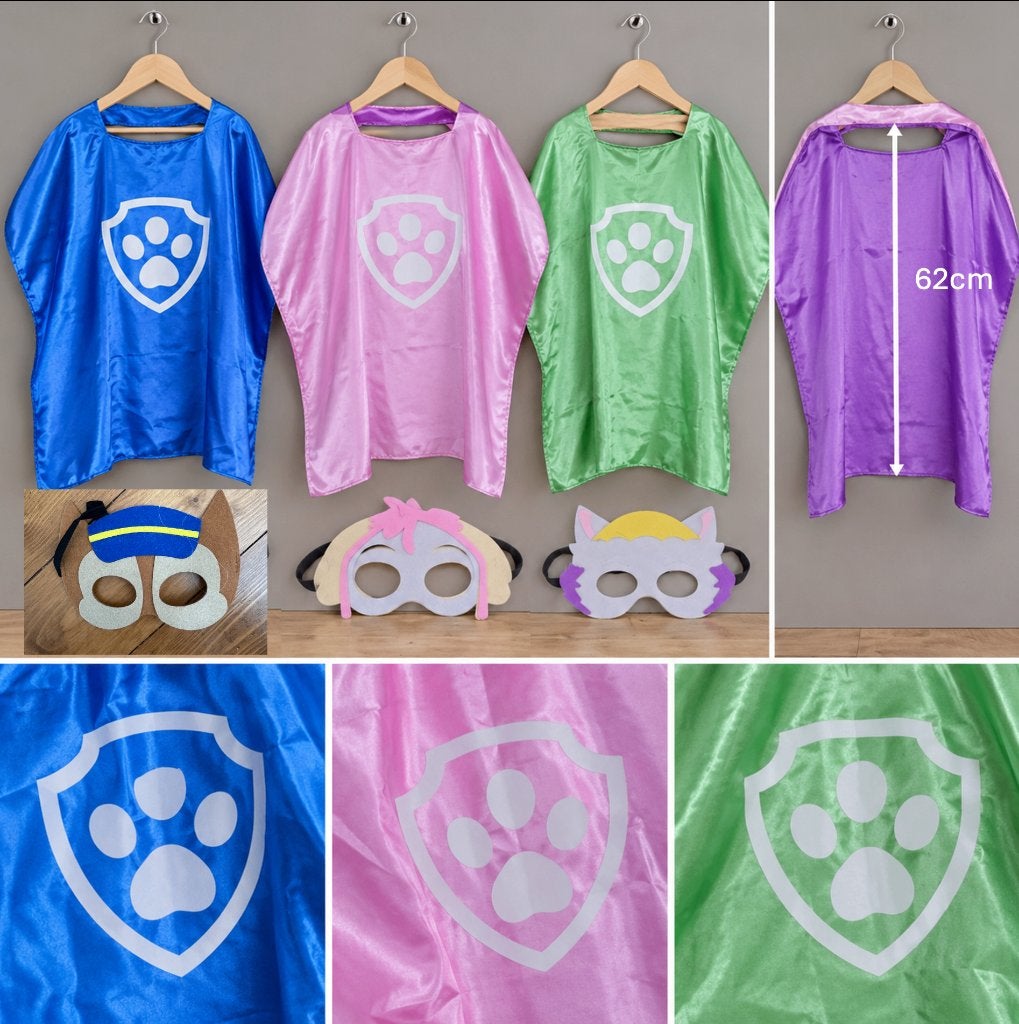 Paw Patrol verkleedset – 3 capes + 3 maskers, Ophalen of Verzenden, Zo goed als nieuw, Jongen of Meisje