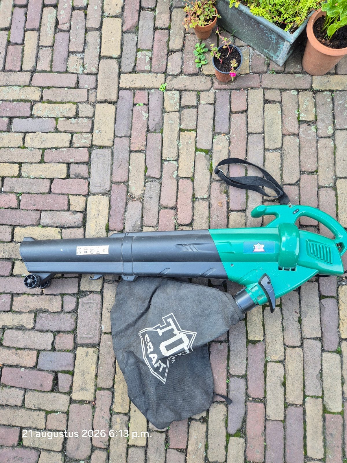Topcraft bladblazer/bladzuiger/ versnipperaar, Tuin en Terras, Ophalen, Gebruikt, Top craft, Met opvangzak
