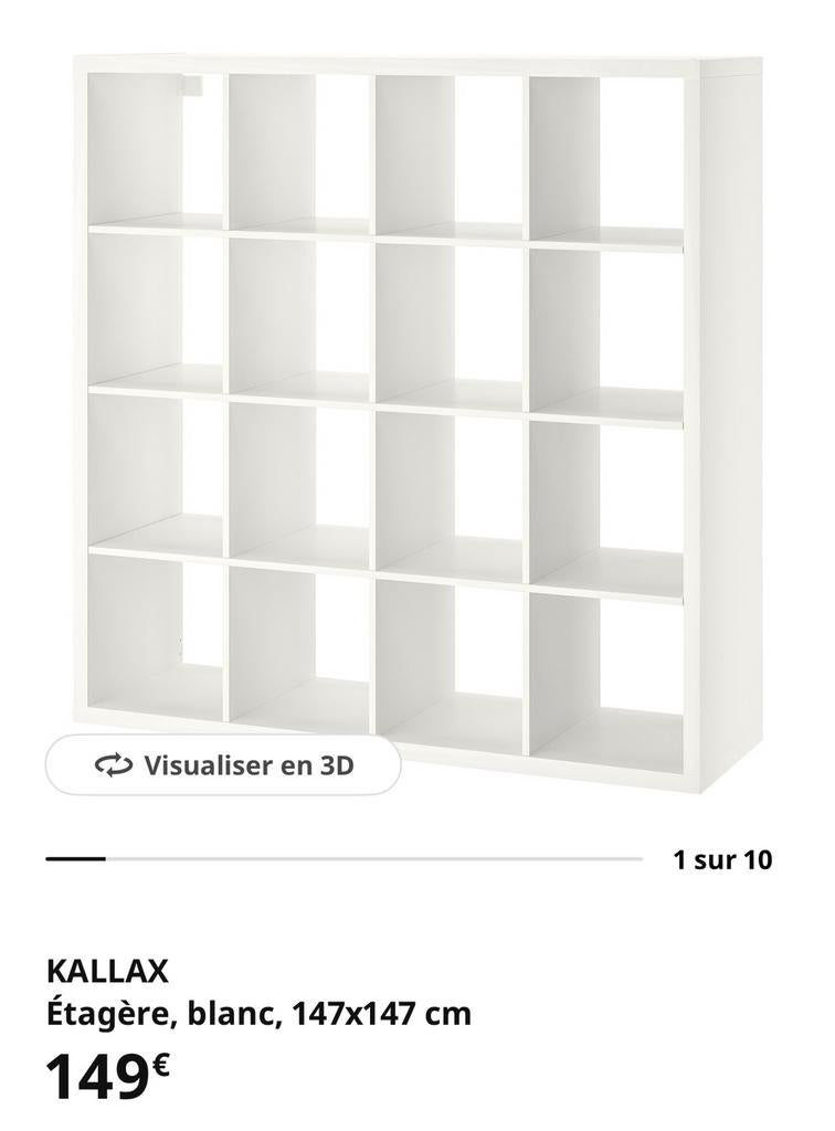 KALLAX Étagère, blanc, 147147 cm, Enlèvement, Utilisé