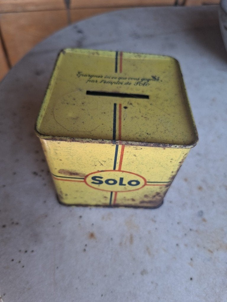 oude blikken spaarpot SOLO, begin 1900, Enlèvement ou Envoi