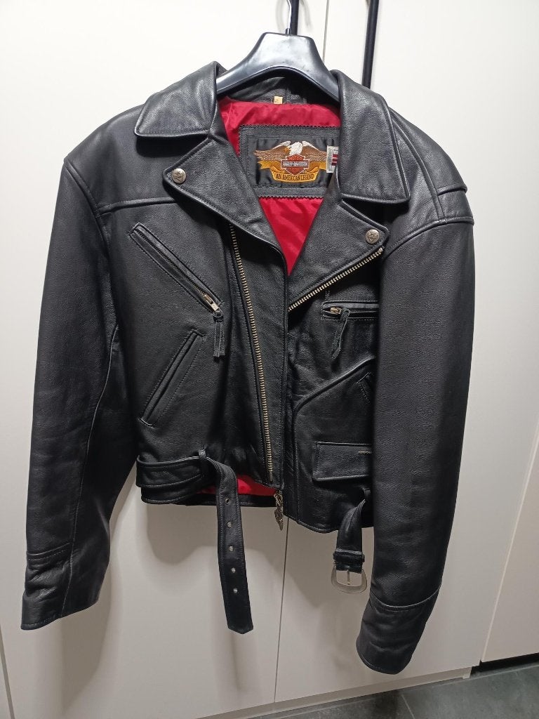 Vintage Harley-Davidson leren jas – maat M, Ophalen, Maat 48/50 (M), Zwart, Zo goed als nieuw