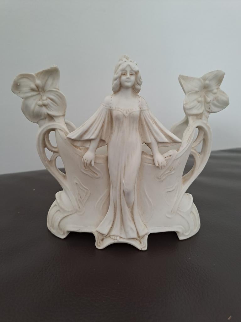 Art nouveau biscuit vaas, Ophalen of Verzenden