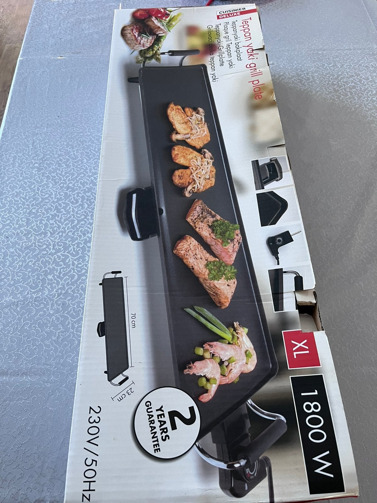 Grillplaat XL 1800W - Deluxe Chef - NIEUW in doos, Ophalen, Nieuw