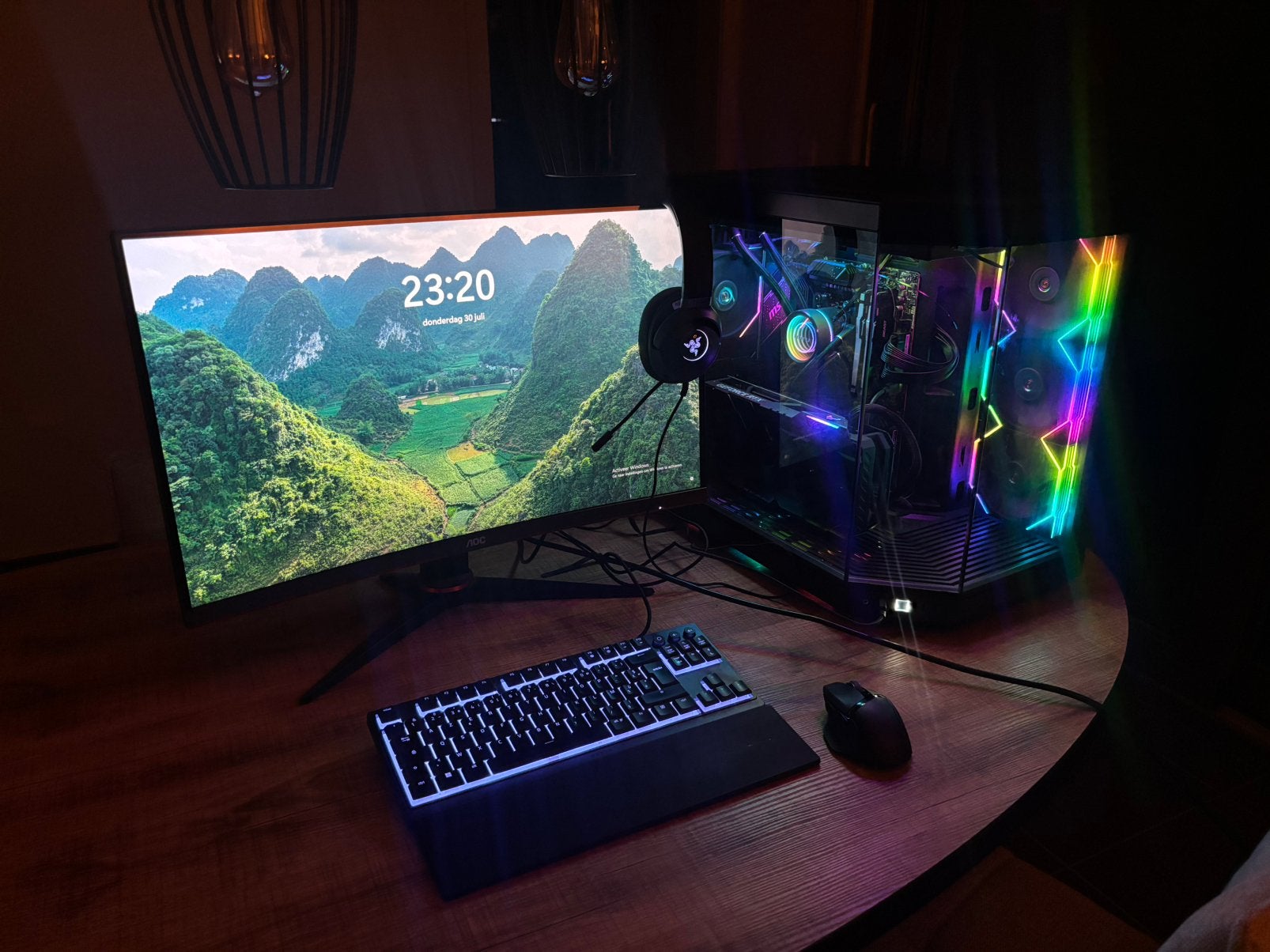 Gaming computer set te koop, Ophalen, Zo goed als nieuw, Gaming, SSD