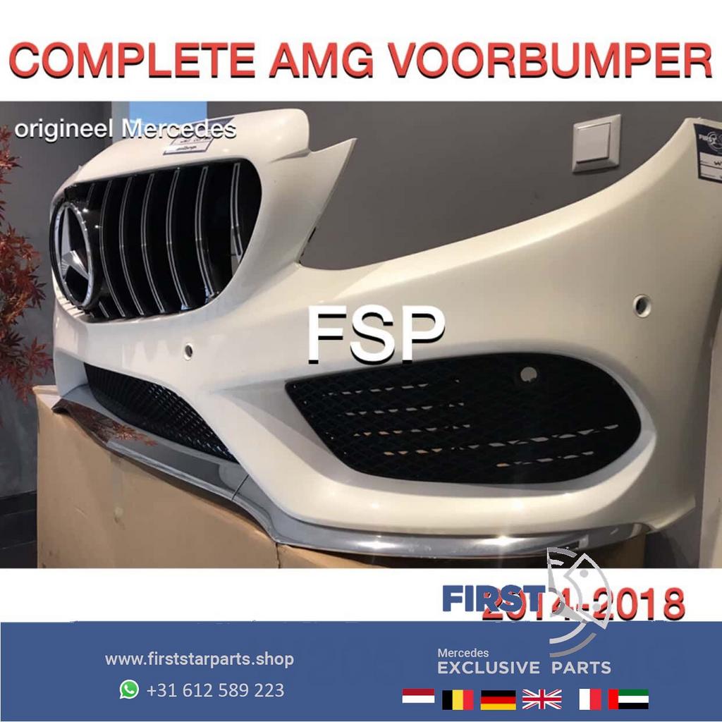 W205 C205 AMG VOORBUMPER WIT Mercedes C Klasse + GT GRIL 201, Utilisé, -, Avant, -