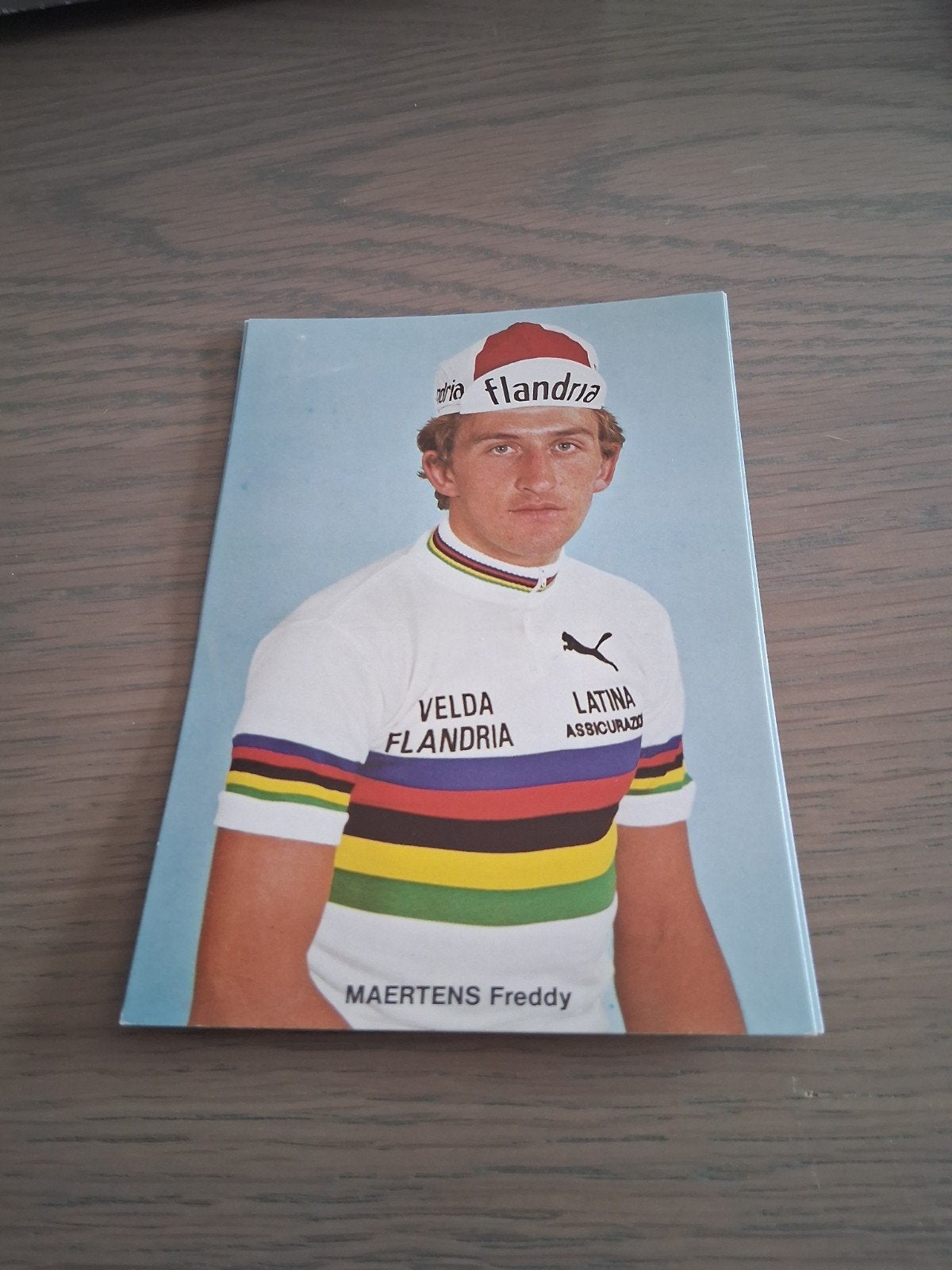 Fotokaart wielrennen wereldkampioen Freddy Maertens, Verzamelen, Ophalen of Verzenden, 1960 tot 1980, Zo goed als nieuw